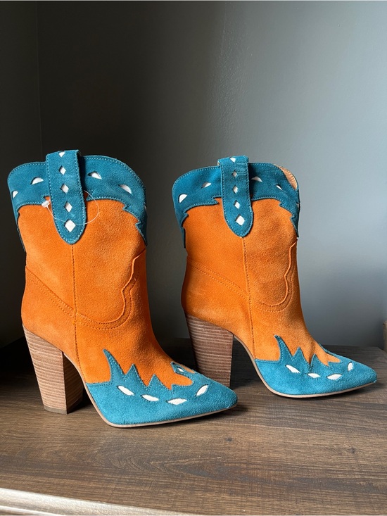 dingo Shoes - Dingo Women Spicy Underlay Suede Leather Western Booties Size 7